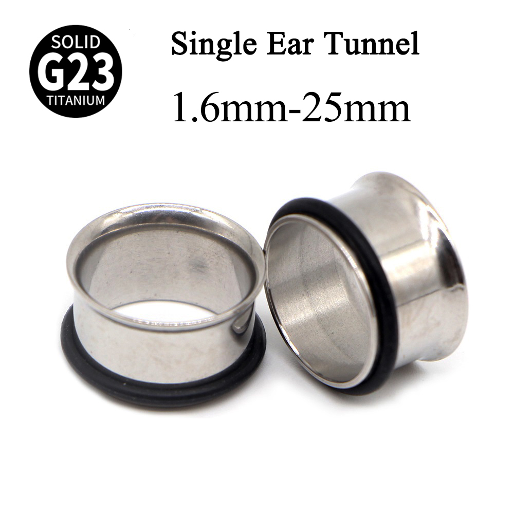 Body Jewelry Ear Plugs - 1 çift G23 titanyum tek Flare