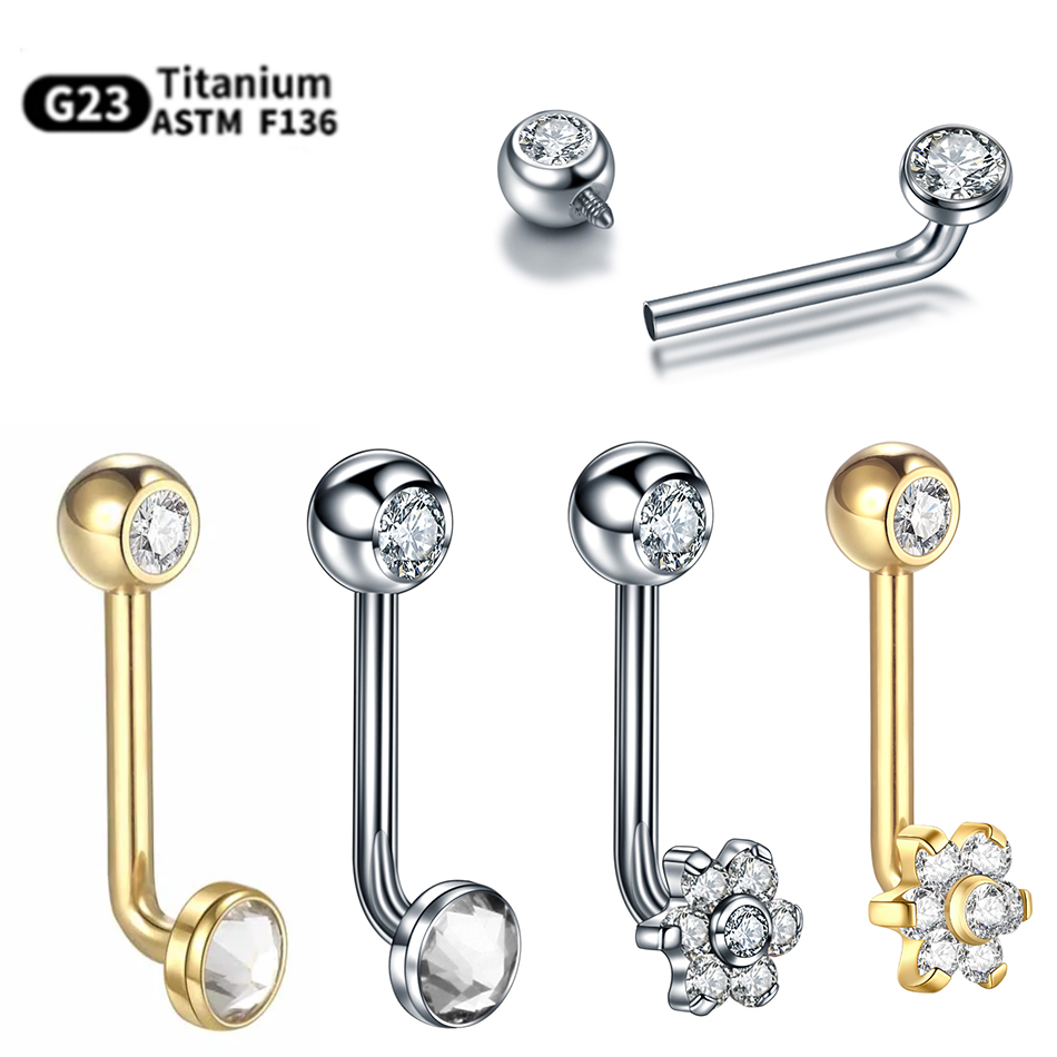 Body Jewelry Vch - 1 adet titanyum Christina dikey kaput