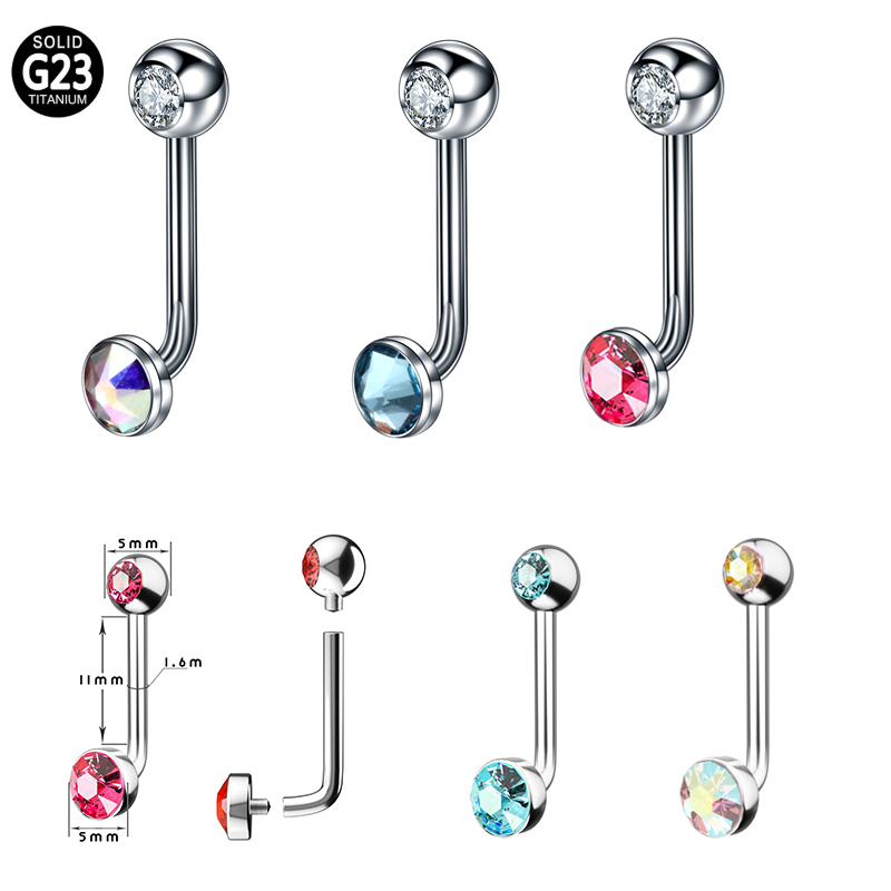 Body Jewelry Vch - 1 adet F136 titanyum 14G kübik