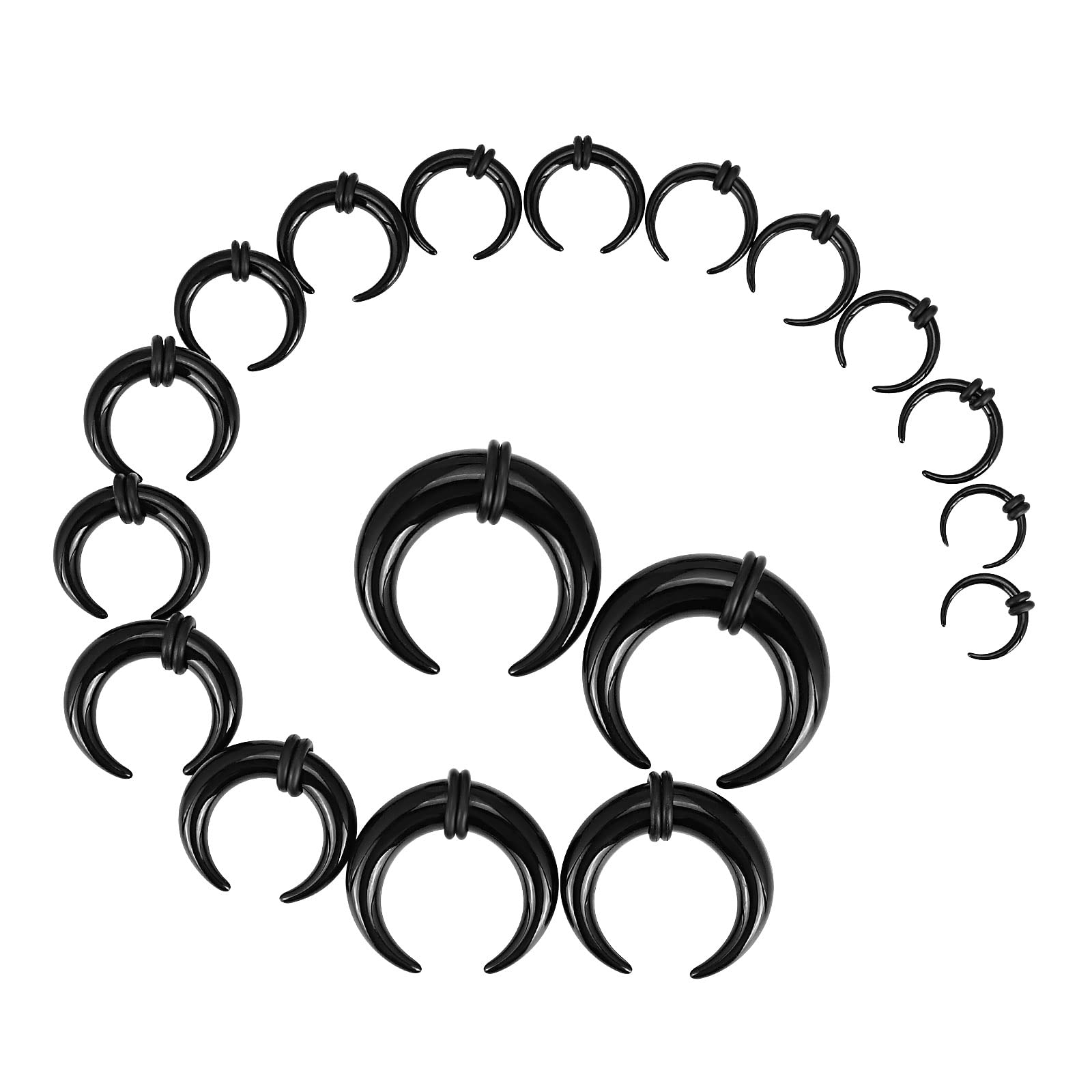 Body Jewelry Ear Plugs - 18 adet Akrilik Septum Pincher Konik