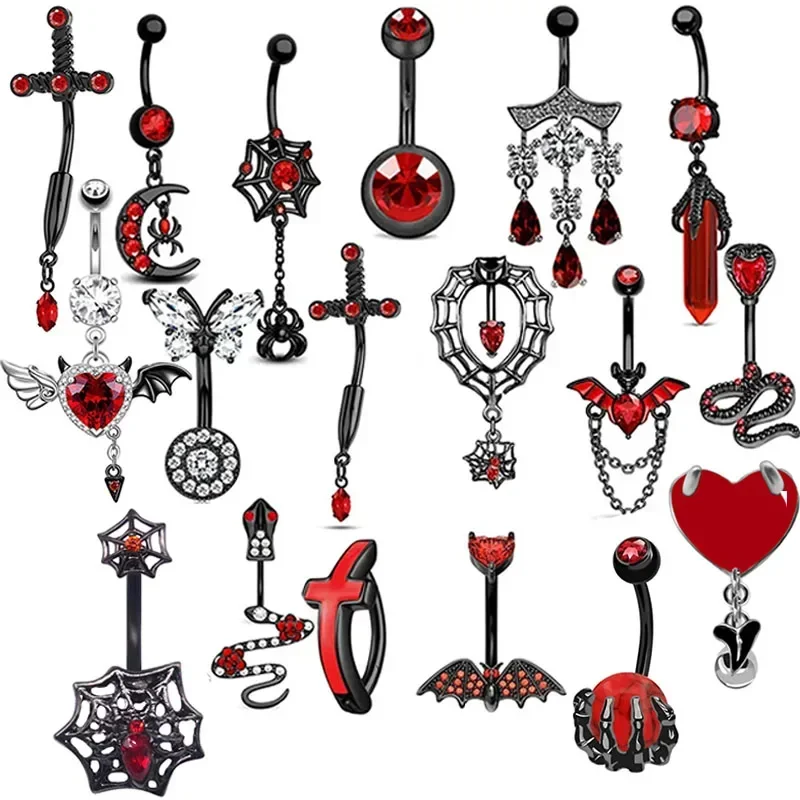 Body Jewelry Hot - Kişilik Kalp şeklinde Göbek Halkası Yarasa