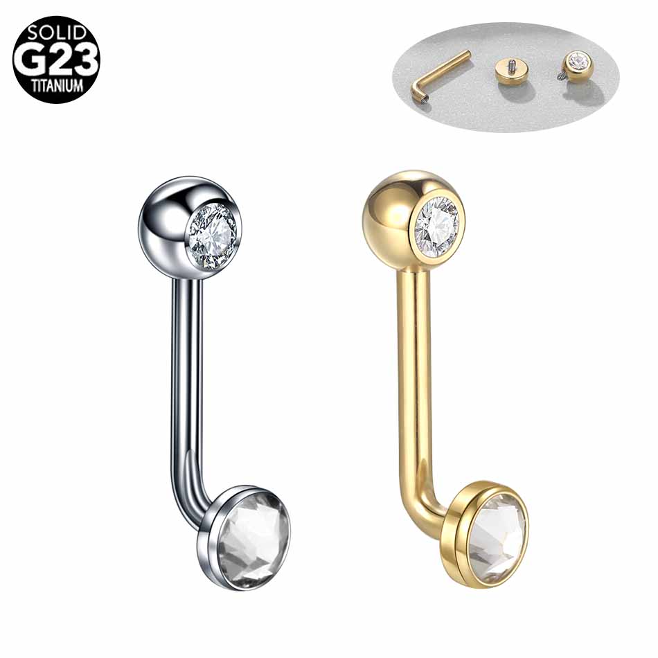 Body Jewelry Vch - 1 adet G23 titanyum Christina dikey