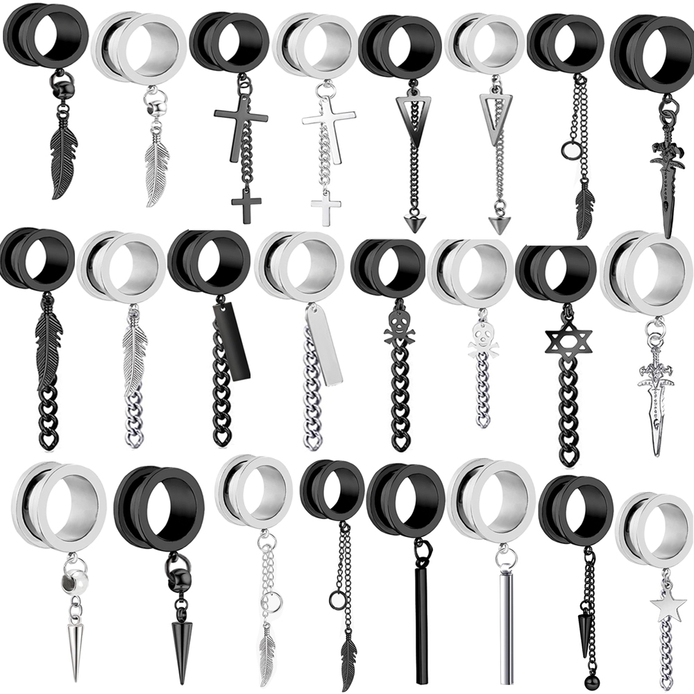 Body Jewelry Ear Plugs - 1 çift Paslanmaz Çelik Kulak Tıkaçları