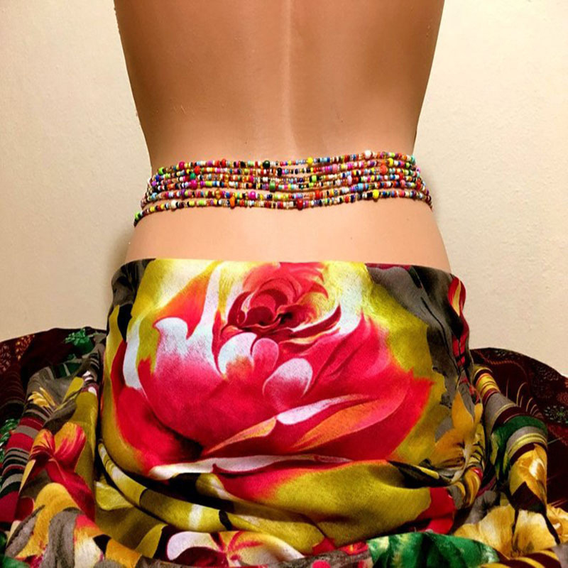 Body Jewelry Women - Kadınlar katmanlı boncuklu göbek zinciri Boho