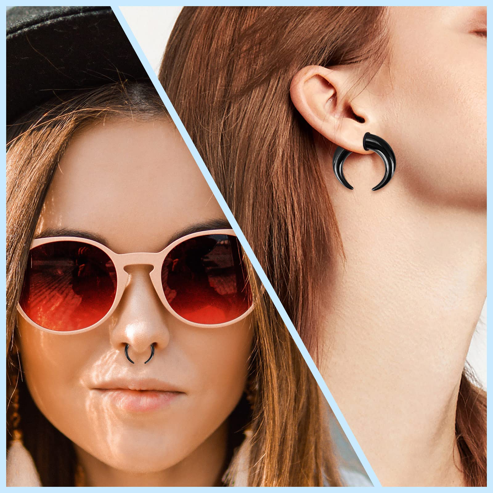 18 adet Akrilik Septum Pincher - Body Jewelry Ear Plugs incelemesi ve fiyatı