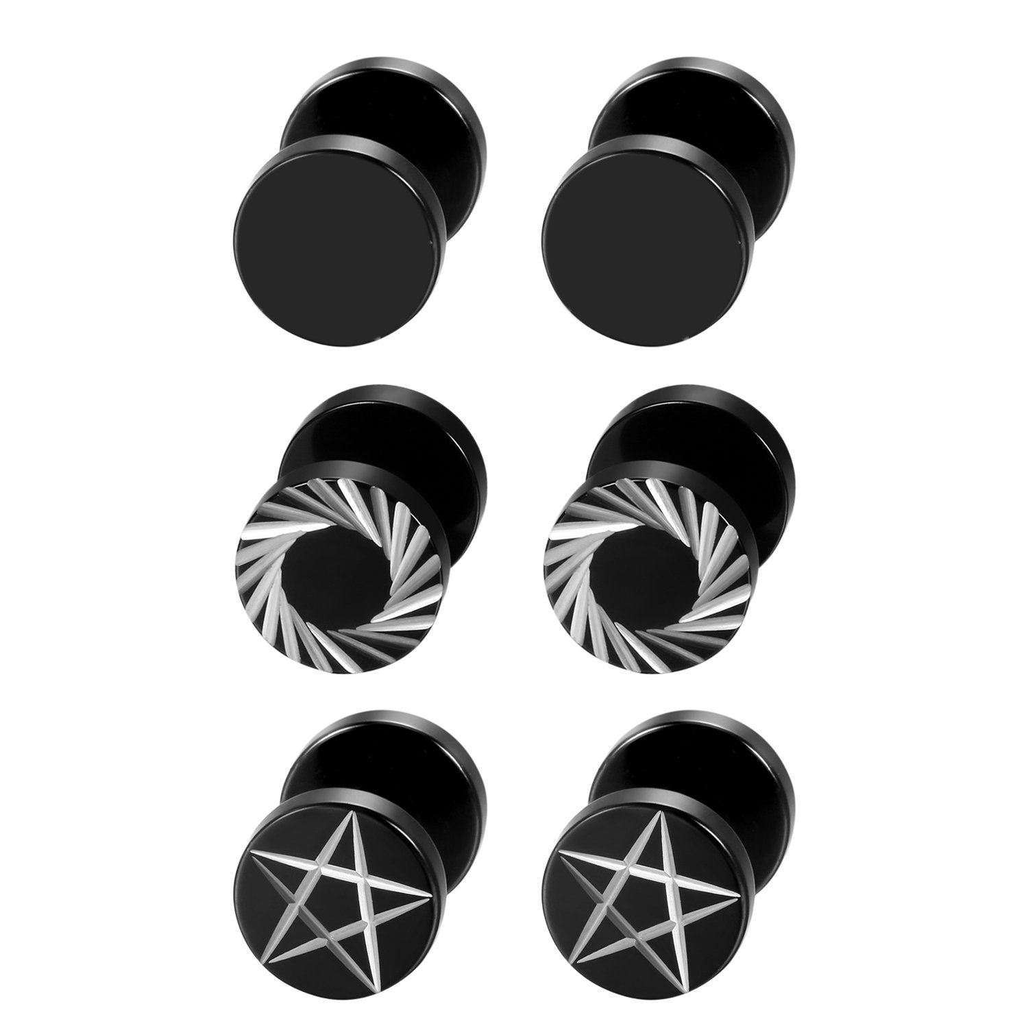 2 adet/6 adet siyah paslanmaz  - Body Jewelry Ear Plugs incelemesi ve fiyatı