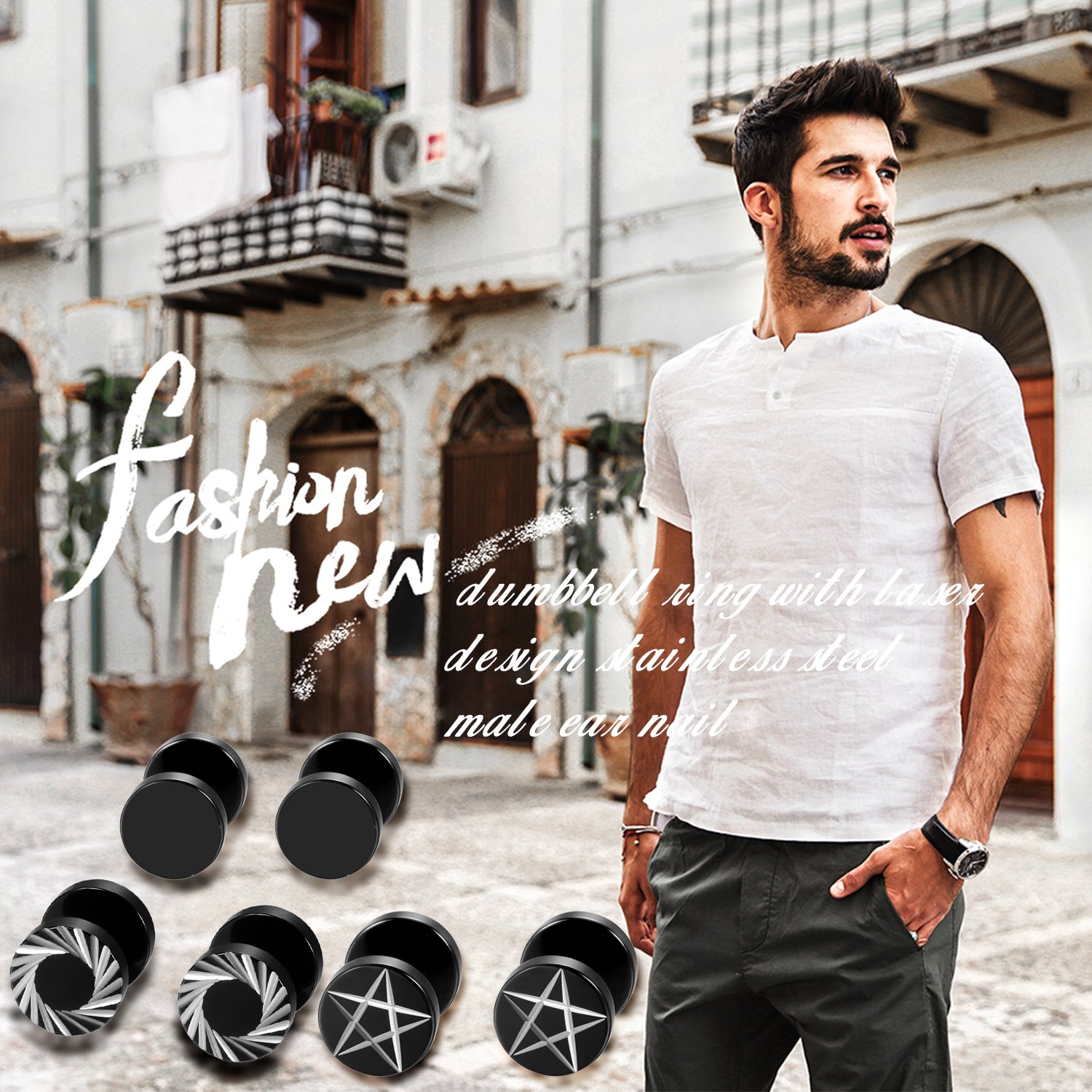 2 adet/6 adet siyah paslanmaz  - Body Jewelry Ear Plugs incelemesi ve fiyatı