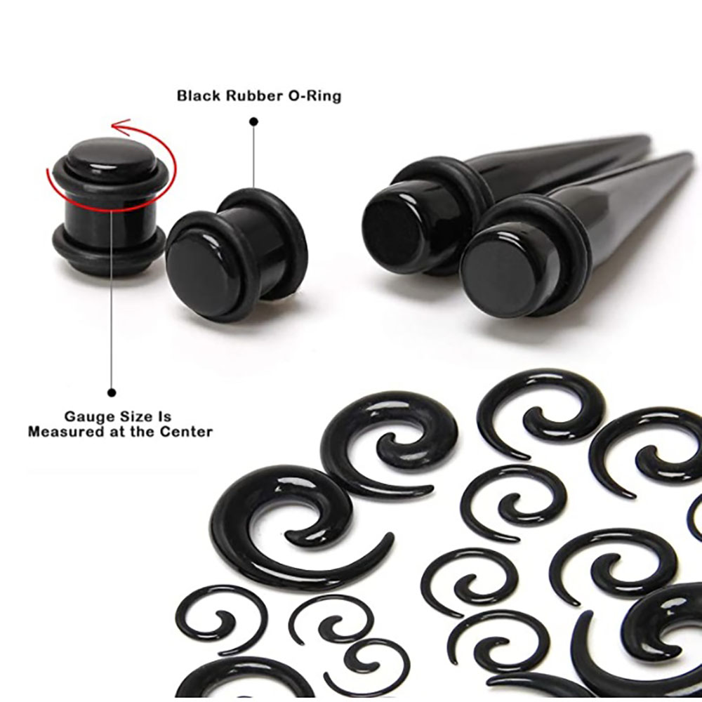 1 takım Kulak Konik Kiti Siyah - Body Jewelry Ear Plugs incelemesi ve fiyatı