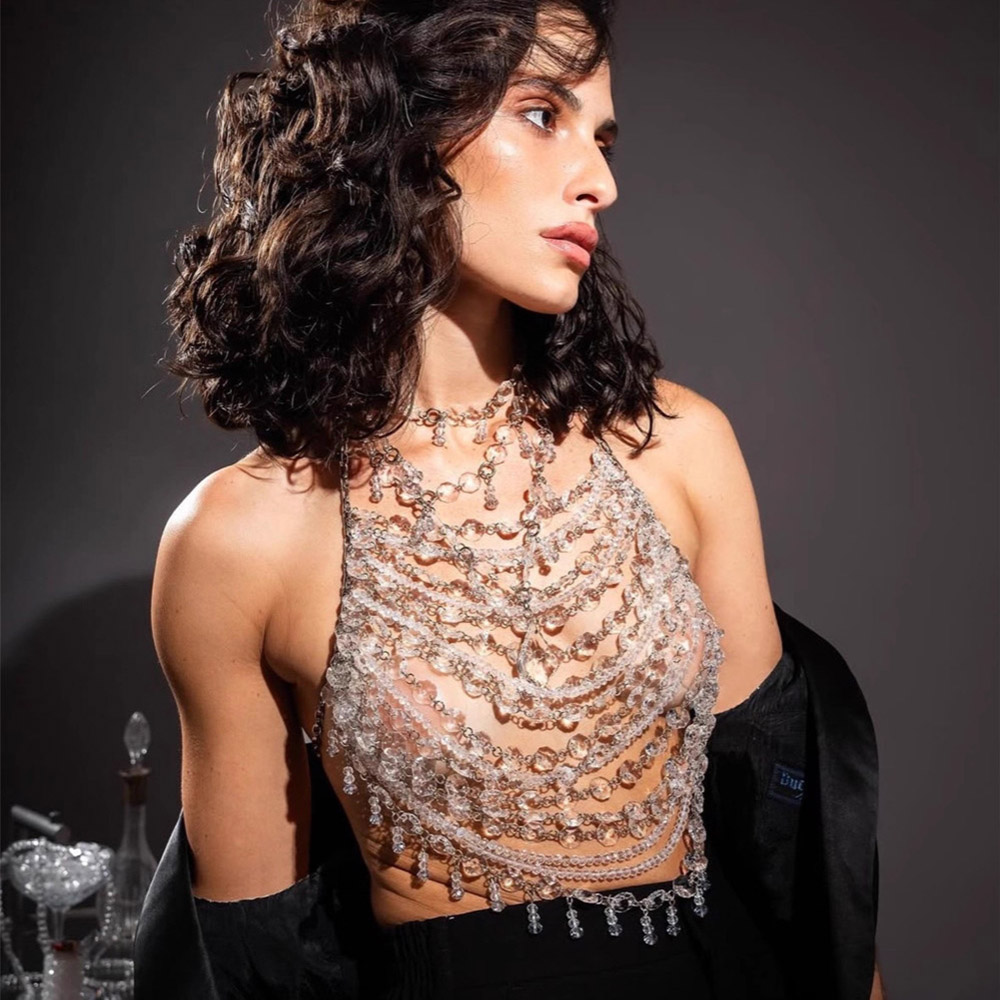 El Yapımı Boncuklu Yelek Şeffa - Body Jewelry Vest incelemesi ve fiyatı