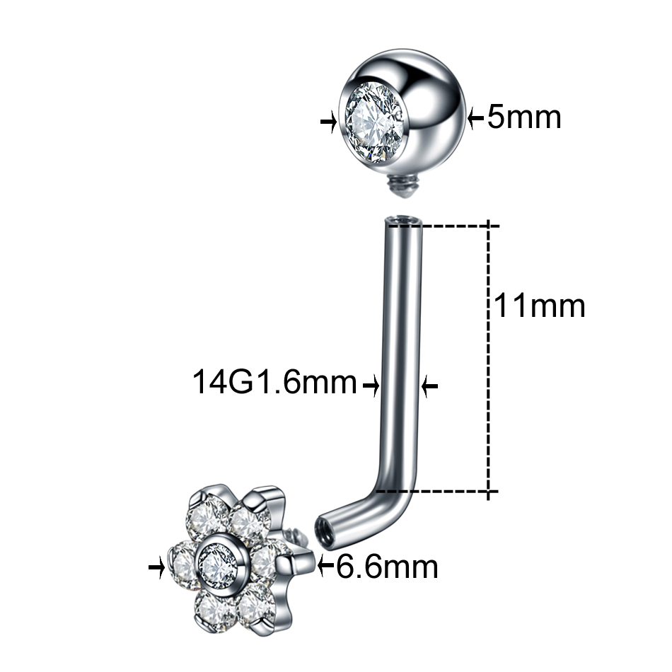 10 adet/grup Titanyum Zirkon C - Body Jewelry Vch incelemesi ve fiyatı